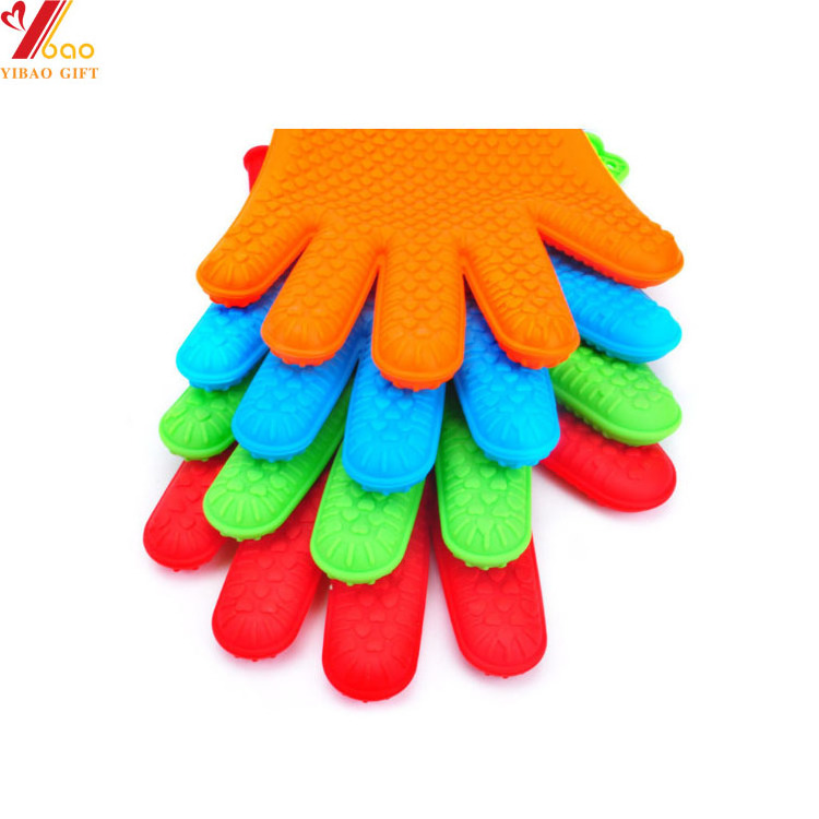 Silicone Heat Resistant Gloves Insulated Waterproof Bbq Oven Silicone Gloves with Cotton Liner Silicone Pot Holders DIY Maker