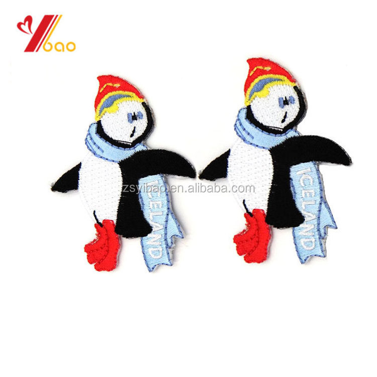 Clover Towel Embroidery Custom Popular Sock Backpack Coat Embroidery Patch Penguin Bird Butterfly Fabric 3D  Express Patches