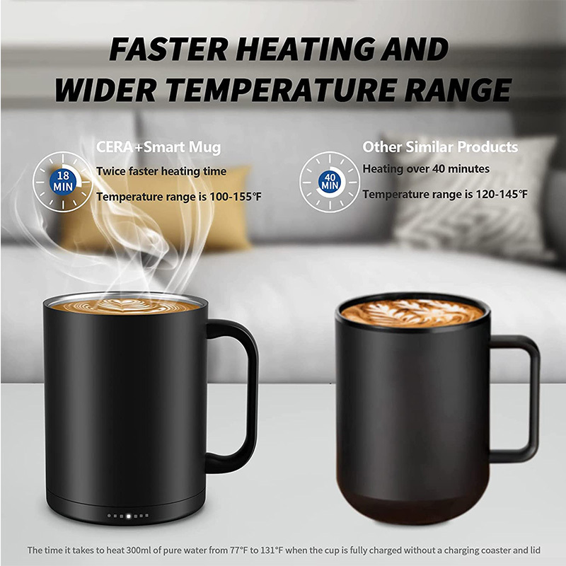 Automatic Thermostatic Heating Cup Is Suitable for Office Coffee Cup Stainless Steel Coffee Mug with Lid Modern Vacuum Iphone 14