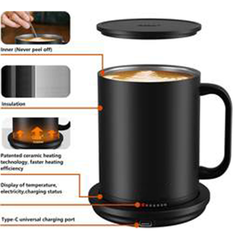 Automatic Thermostatic Heating Cup Is Suitable for Office Coffee Cup Stainless Steel Coffee Mug with Lid Modern Vacuum Iphone 14