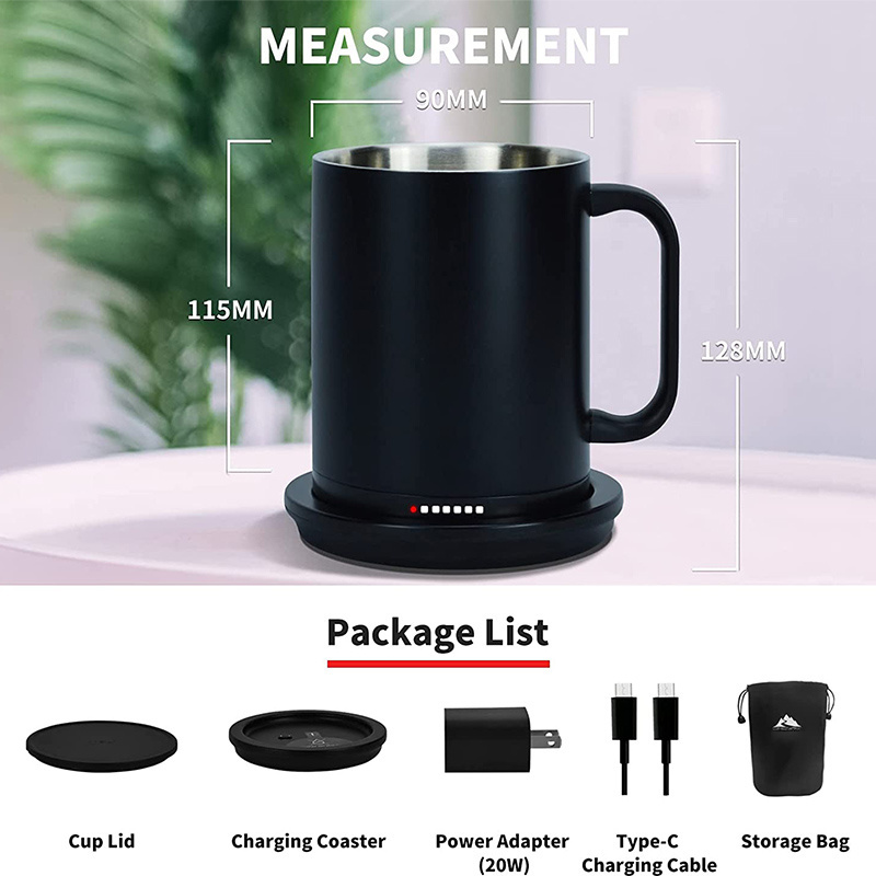 Automatic Thermostatic Heating Cup Is Suitable for Office Coffee Cup Stainless Steel Coffee Mug with Lid Modern Vacuum Iphone 14