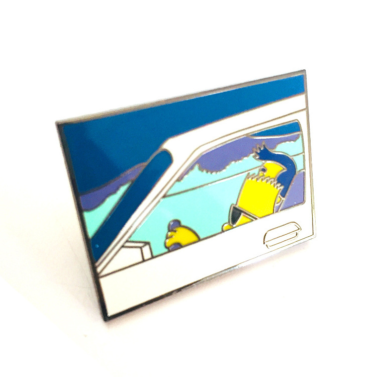 2021 hot sale no minimum Customized gold metal hard cartoon Lapel Pins With Backing Card with glitter