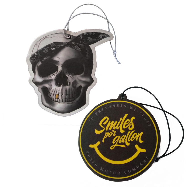 Custom OPP bag logo printed with selected coffee lemon scented paper car hang air freshener