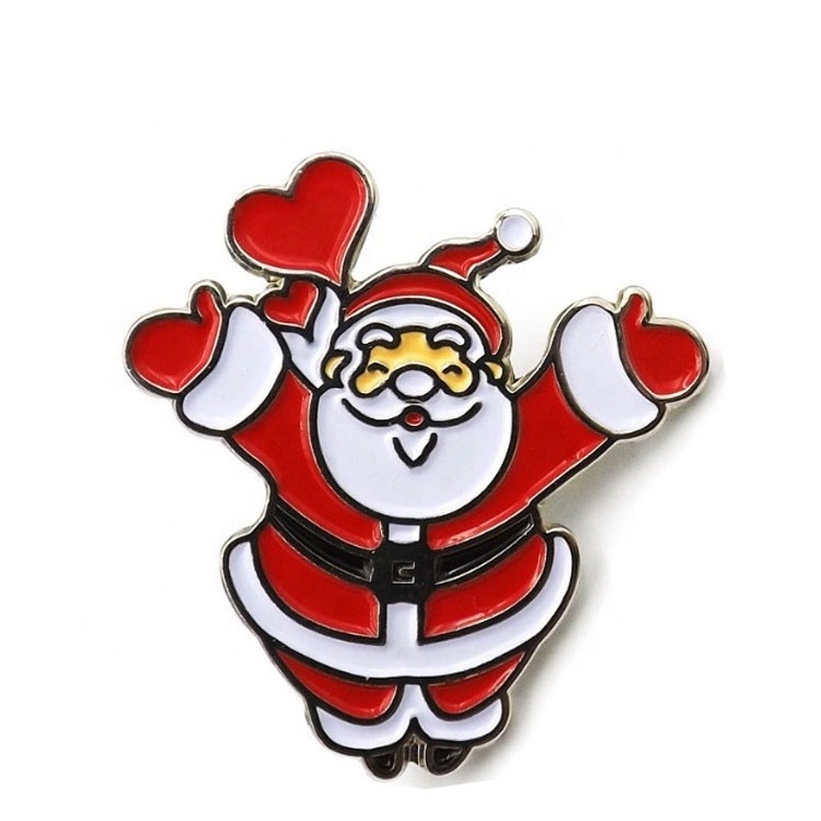 Hot sell custom animated character bulb Santa Claus hard enamel lapel pin