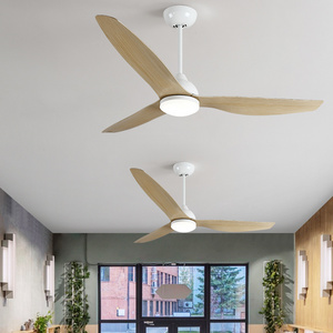 Morden Simple Design Indoor Decorative Large Ceiling Fan Office 52 Inch Metal Solid Wooden Led Chandelier Ceiling Fan With Light