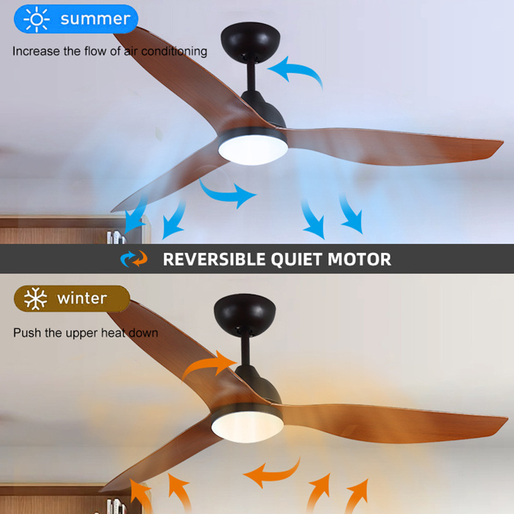 Morden Simple Design Indoor Decorative Large Ceiling Fan Office 52 Inch Metal Solid Wooden Led Chandelier Ceiling Fan With Light