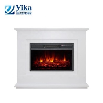 28-Inch Modern White Electric Fireplace Mantel Wall-Mounted 2000W Overheating Protection 1500W Corner Electric Fire Decoration