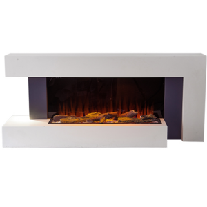 Modern wood decorative wall heater, insert LED flame hanging remote control electric fireplace