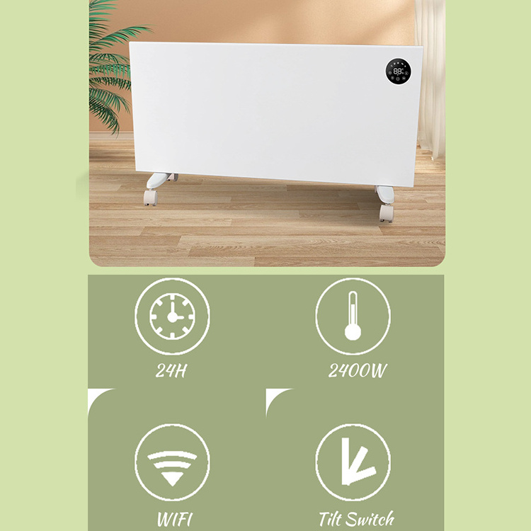 Convector Heater 1000/2000W Room Heater WiFi APP Electric Convection Wall Mounted Metal space heaters for winter home