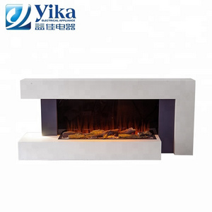 52" Modern  Artificial Flame Wall Mounted Electric Fireplace With Decorative LED Light