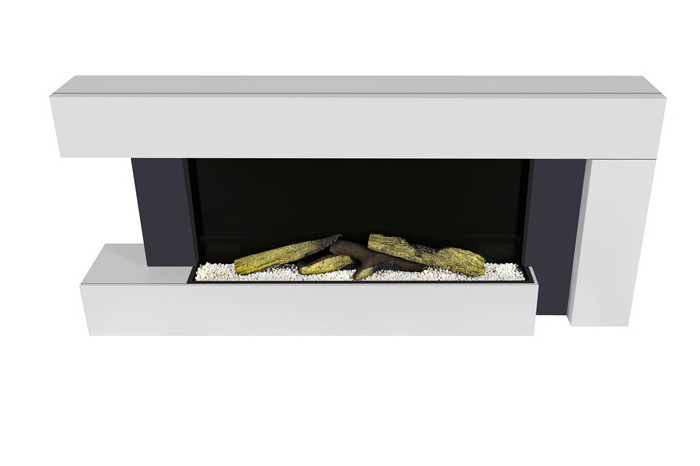 Modern wood decorative wall heater, insert LED flame hanging remote control electric fireplace