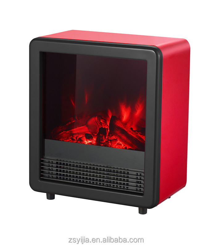 Yika 120V Mini Cute Electric Wood Pellet Freestanding Fireplace for Household and Hotel Use