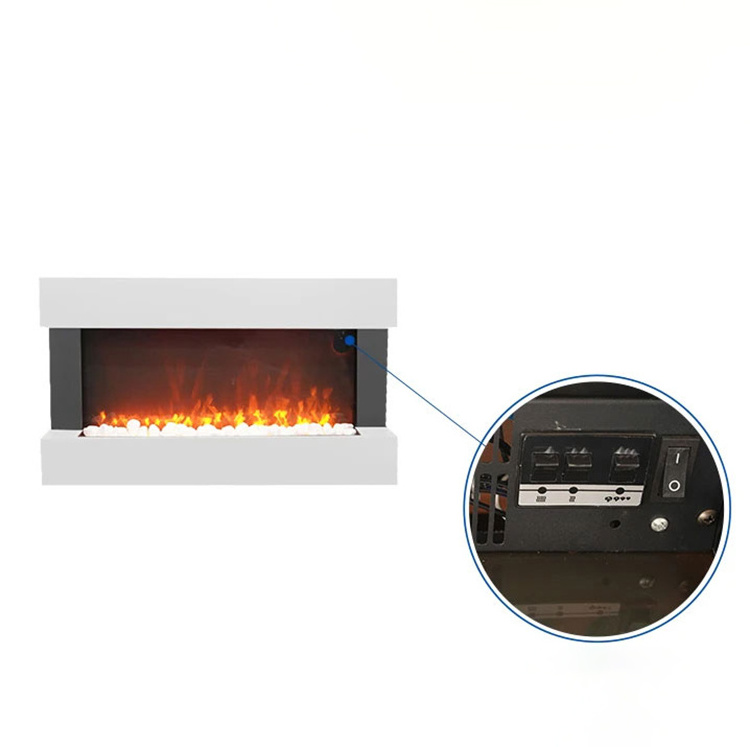 Modern Electric Fireplace Wall-Mounted Artificial Flame with Remote Control for Indoor Home Decor