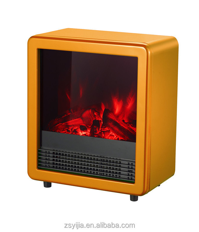 Yika 120V Mini Cute Electric Wood Pellet Freestanding Fireplace for Household and Hotel Use