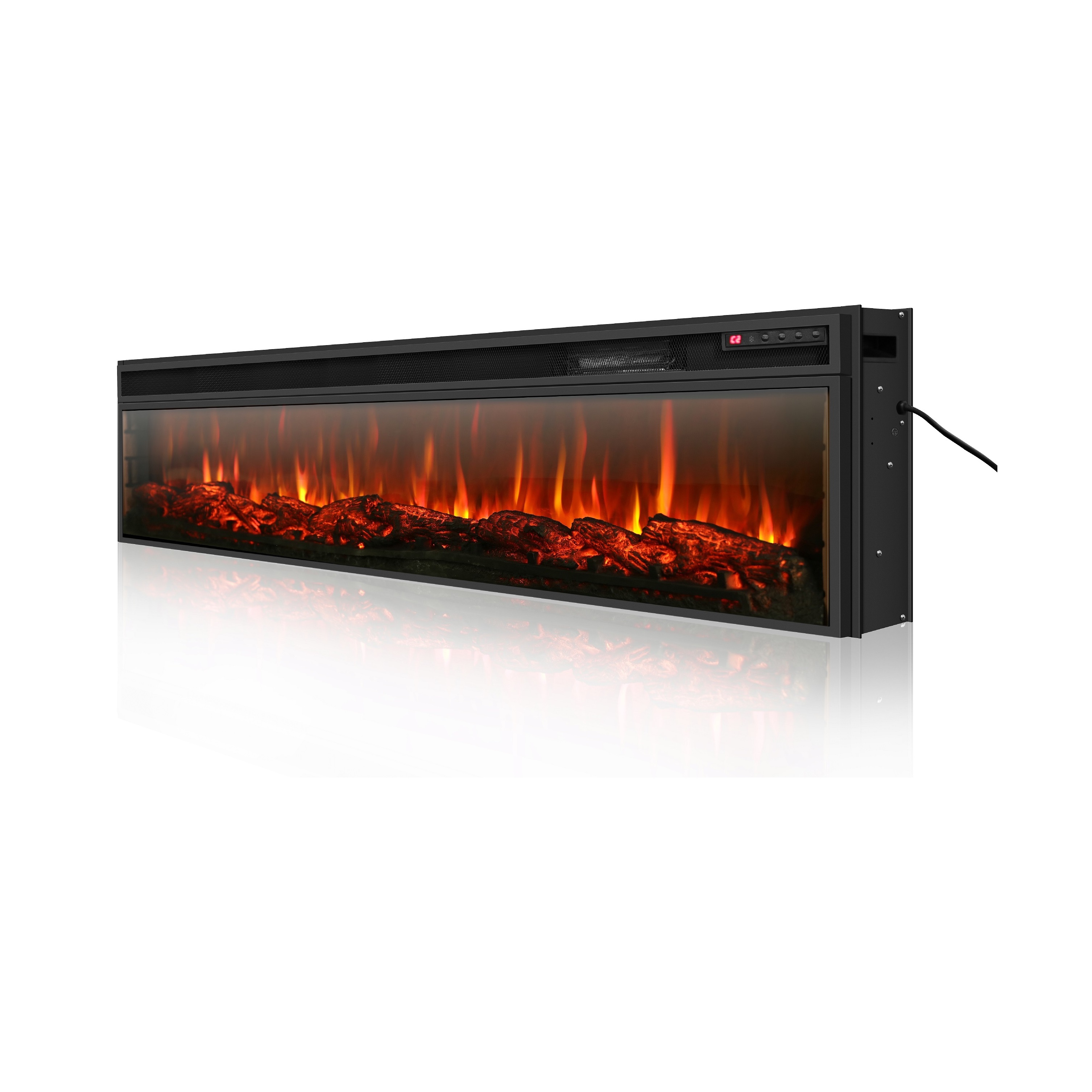 Custom design wood long life insert luxury flame decorative electric fireplace with heater