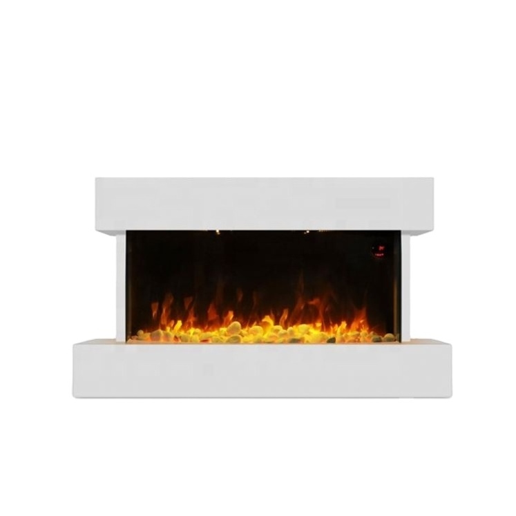 Portable white freestanding wood burning wall mounted stove electric fireplace