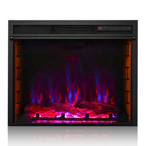 Antique design 9 hours timer built-in decorative wood burning electric heater fireplace