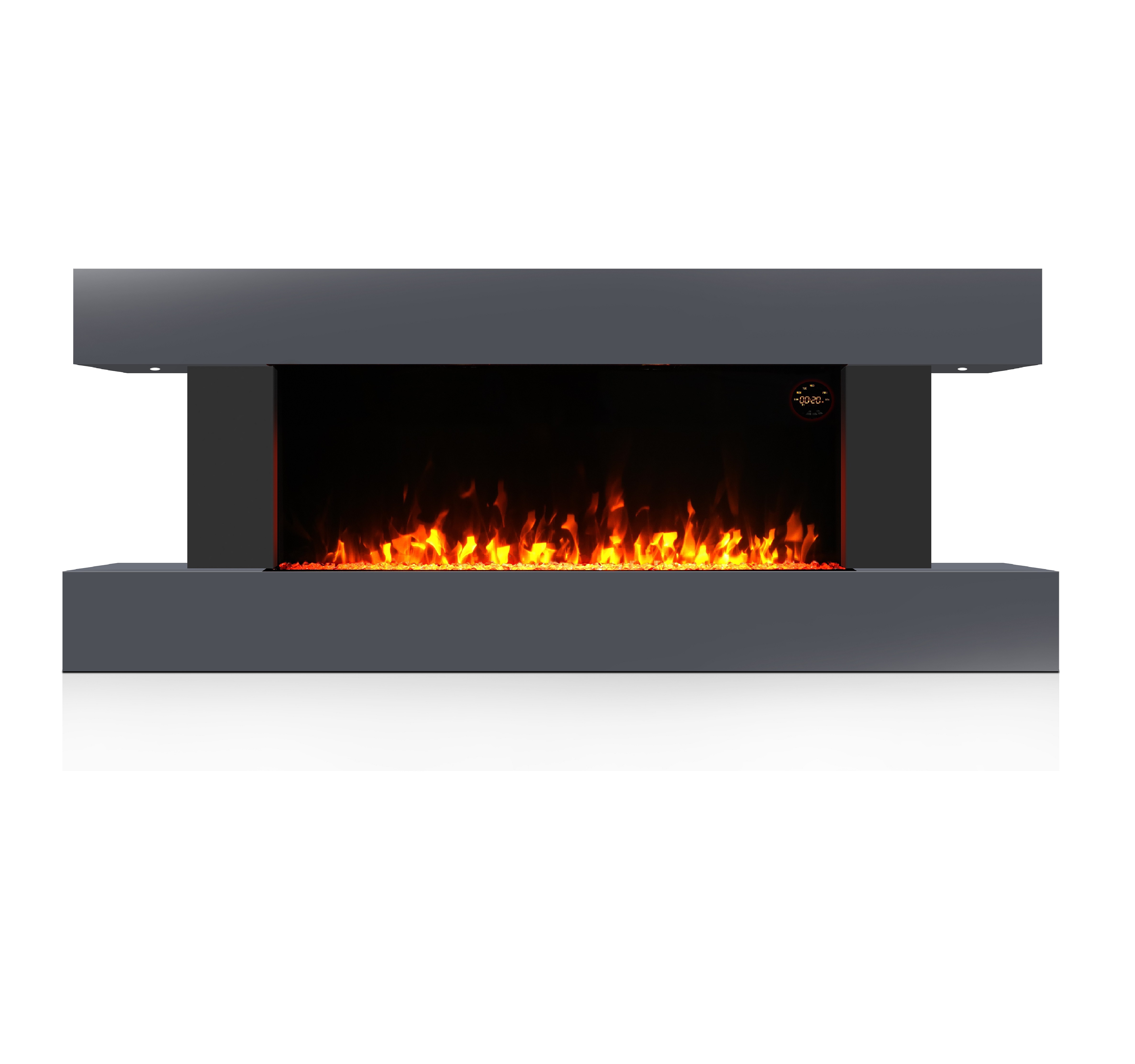 Remote control fireplace electric, 1 year warranty 3d wall mounted electric fireplace heater with no heat/