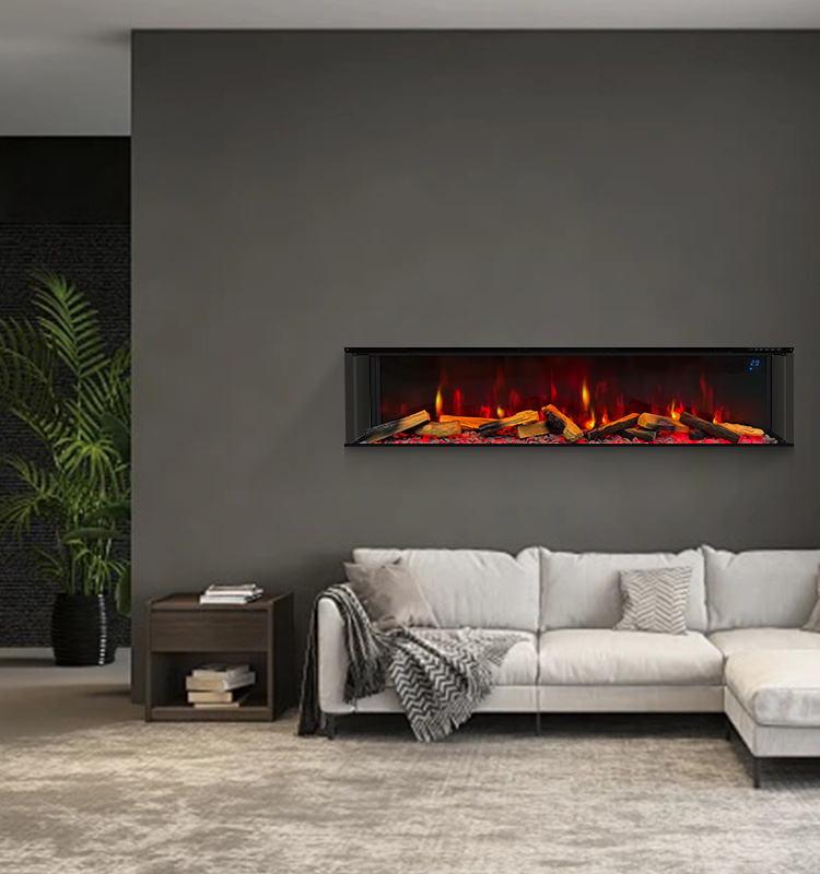 50 60 70 80 90 100 Inch Furniture Wall Recessed Electric Fire Place Modern 3 Sided Electric Fireplace