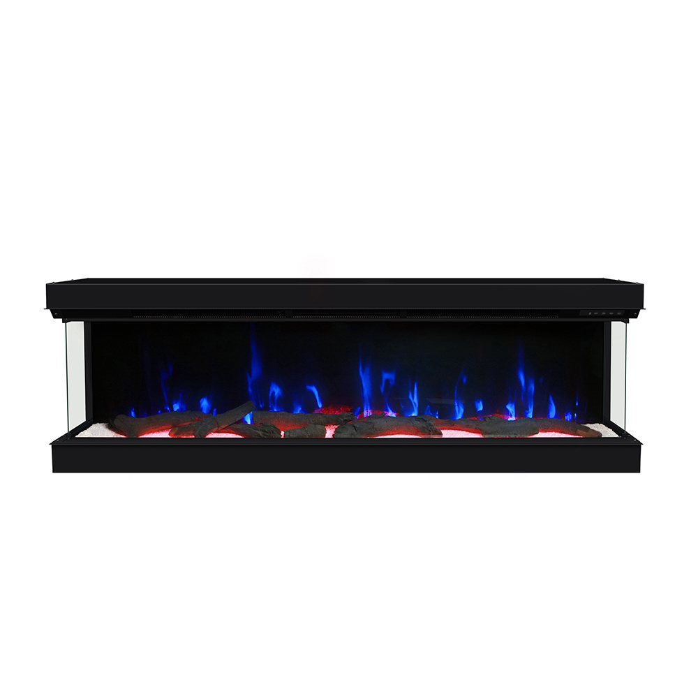 Wholesale Freestanding smart 60 inch 3 sided electric fireplace Heater with Simulation Flame Remote Control Household Indoor