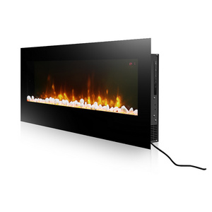 Decor flame 3D decorative wide screen wall mounted electric fireplace with led light heater