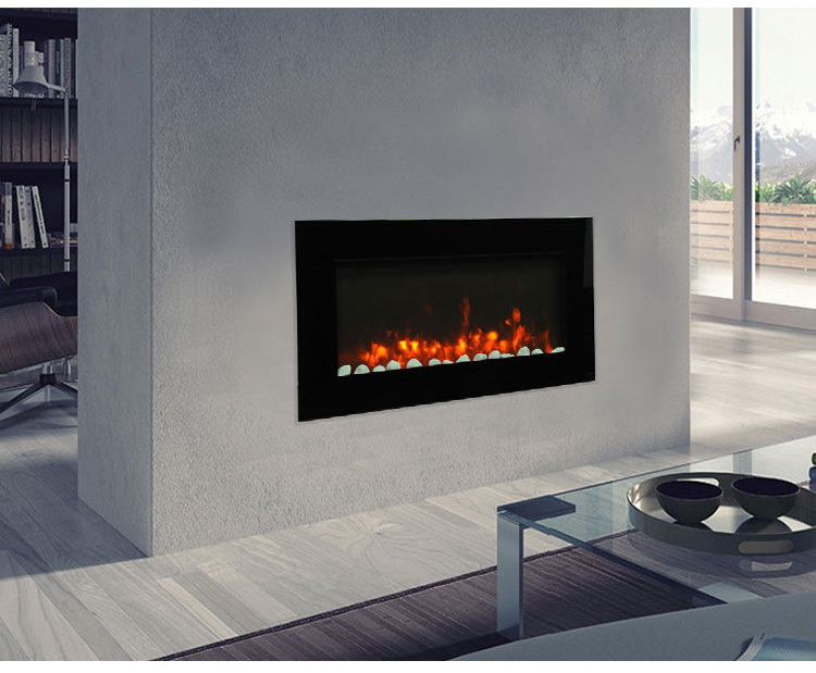 Electric fireplace 3d stove, hanging wide screen decorative digital electric fire place for US market