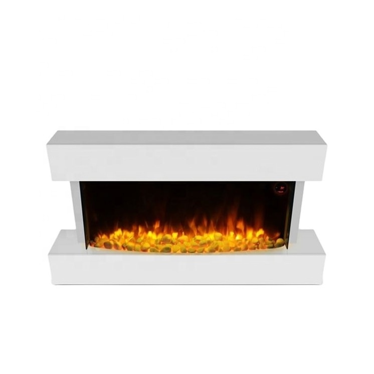 Remote control decorative wall mounted screen electric fireplace with mantle