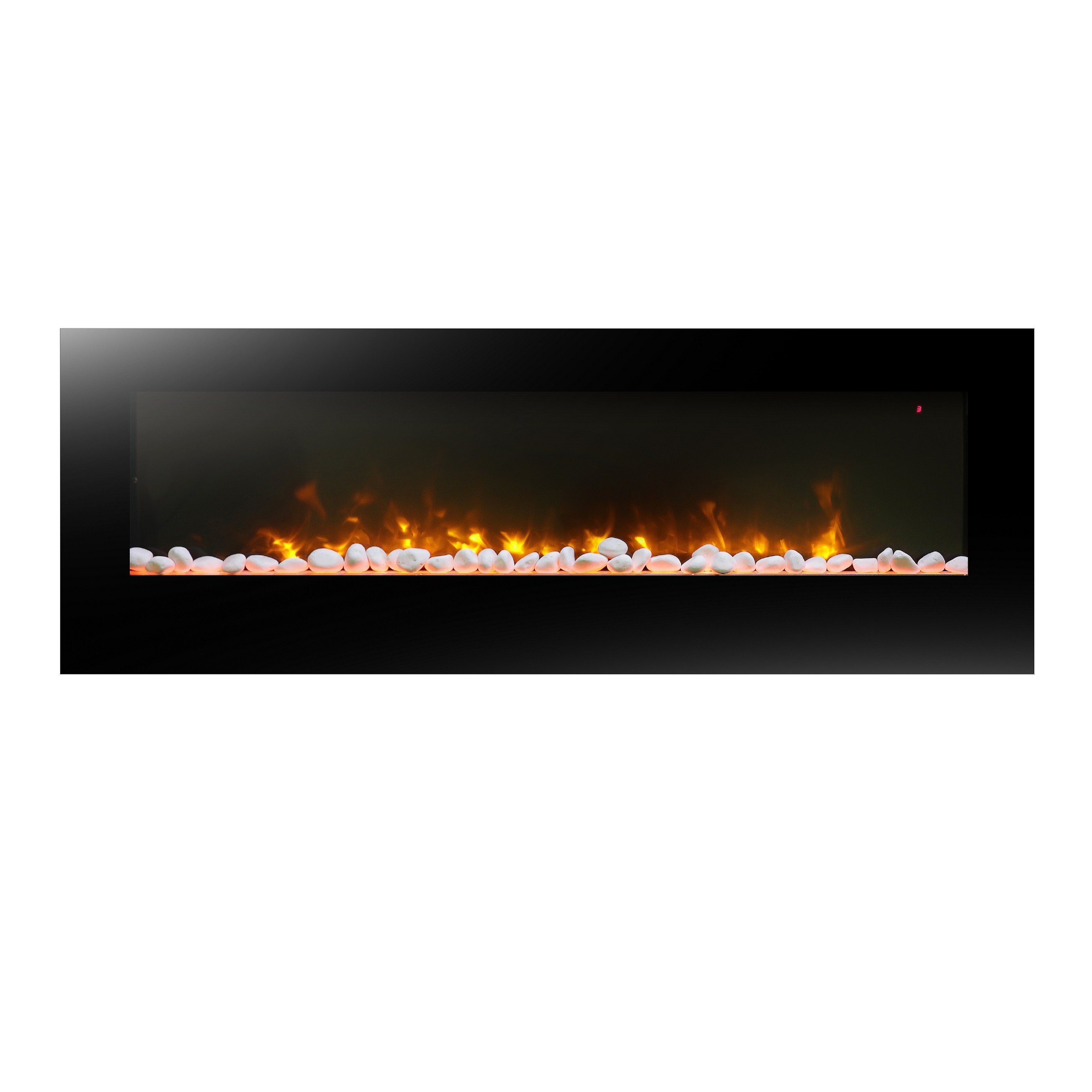 Decor flame 3D decorative wide screen wall mounted electric fireplace with led light heater