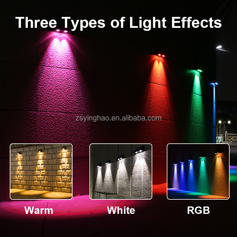 2024 Ip65 Waterproof Interaction Rgb Warm Wall Mounted Fence Indoor Decor Powered Exterior LED Garden Solar Wall Lights Outdoor