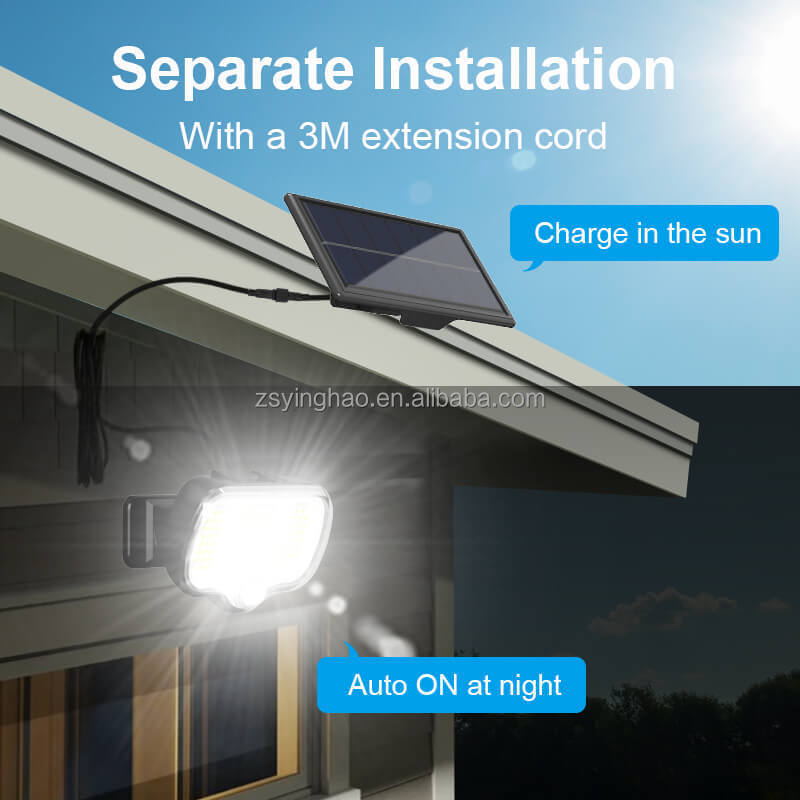 Waterproof Outdoor Garden Induction Power Security Night Led Pir Motion Sensor Solar Split Wall Mount Light With Interaction