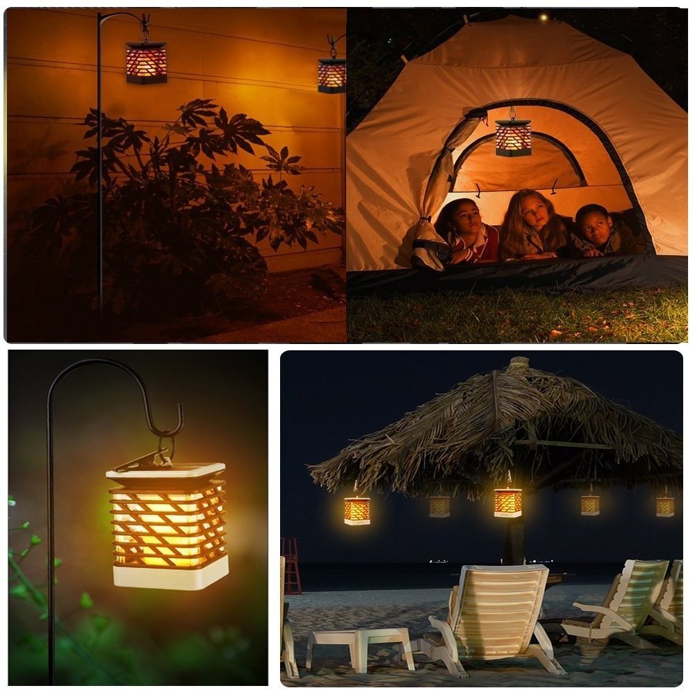 Solar Lights Solar Lanterns with hanging Dancing Flame Lanterns Decoration Lights Umbrella Lanterns YH0812