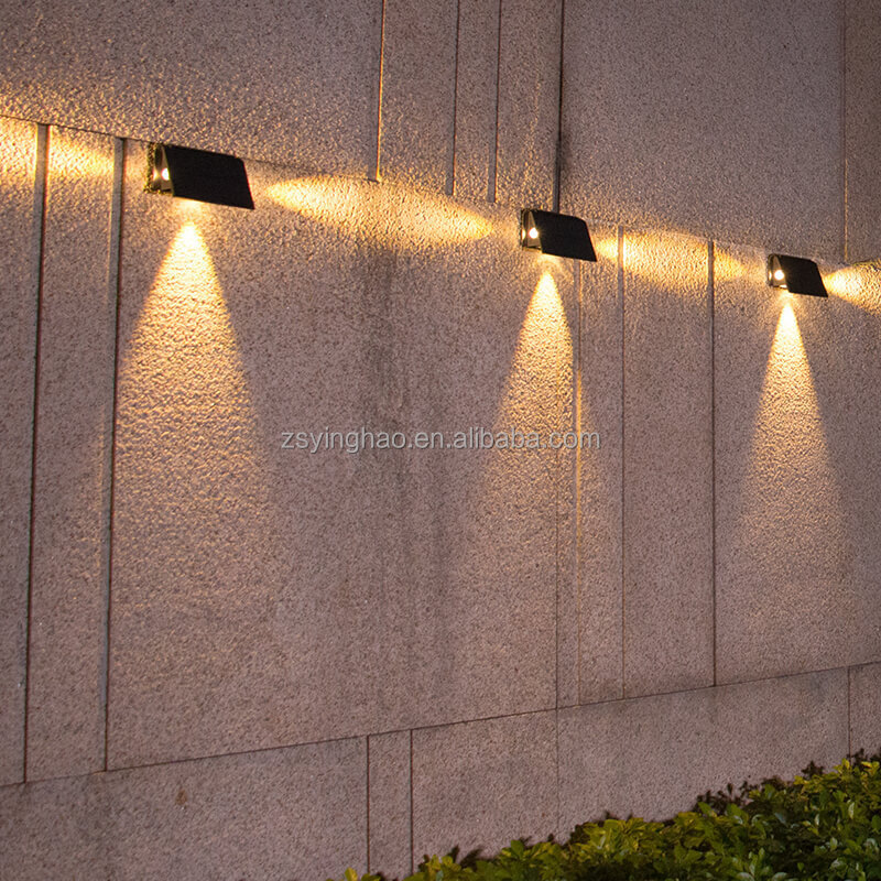 New Warm White Rgb Outside Decor Solar Wall Light Yard Waterproof  Led Garden Exterior Outdoor Wall Lamps Solar