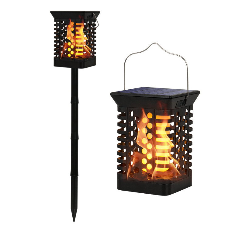 Flames In Out Door Garden Lantern Decorative Solar Flame Lights For Outdoor