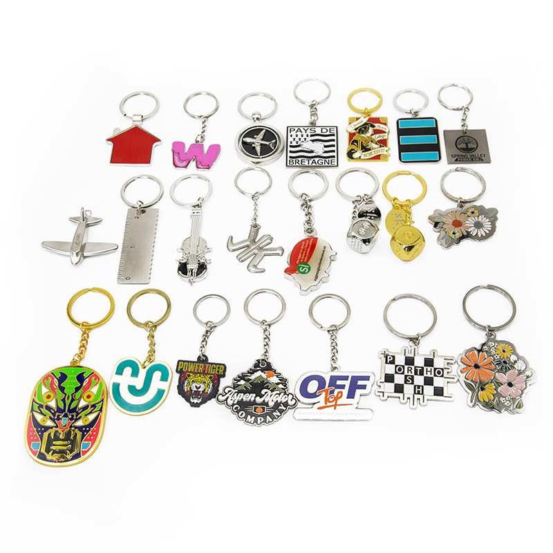 Popular Hot Selling Promotion Souvenir Gift Custom Logo Zinc alloy Silver Plated Nickel Gold Enamel Paint Keychain