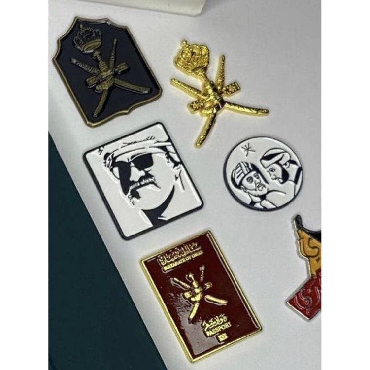 Oman Mobile Phone Sticker Supplier enamel lapel pin Metal Logo Stick Pin with 3M Glue