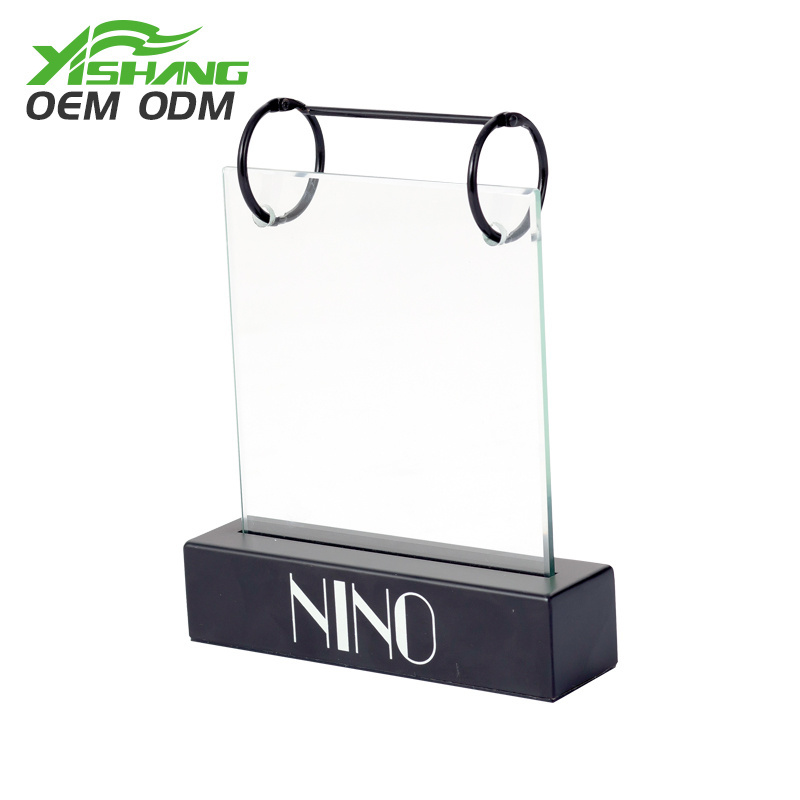 Table top A5 metal glass flip restaurant menu card sign holder