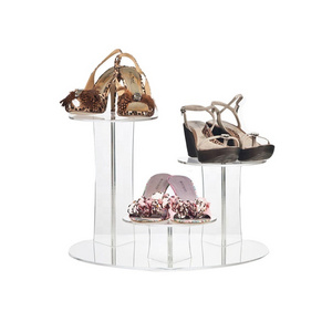 Modern clear acrylic shoe display stand organizer/cabinet/box