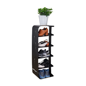 Customized black metal boutique shoe display shelf