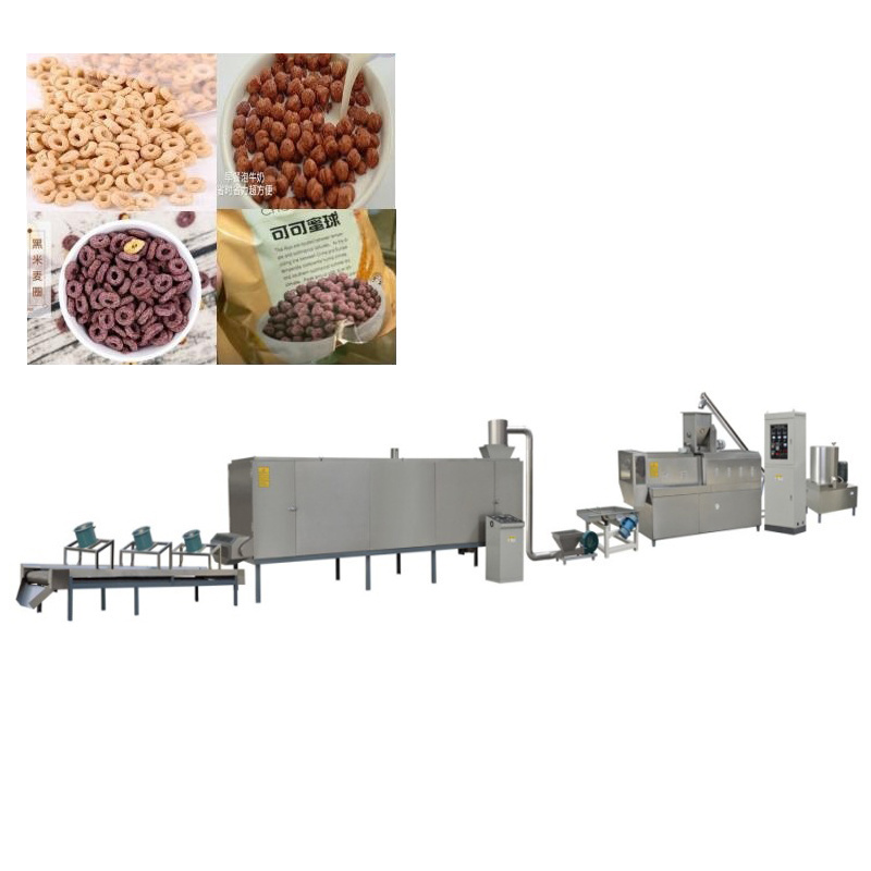 Chocolate corn puff snacks machine cereal corn flakes extruder puffed corn rice food processing line rice milling machine