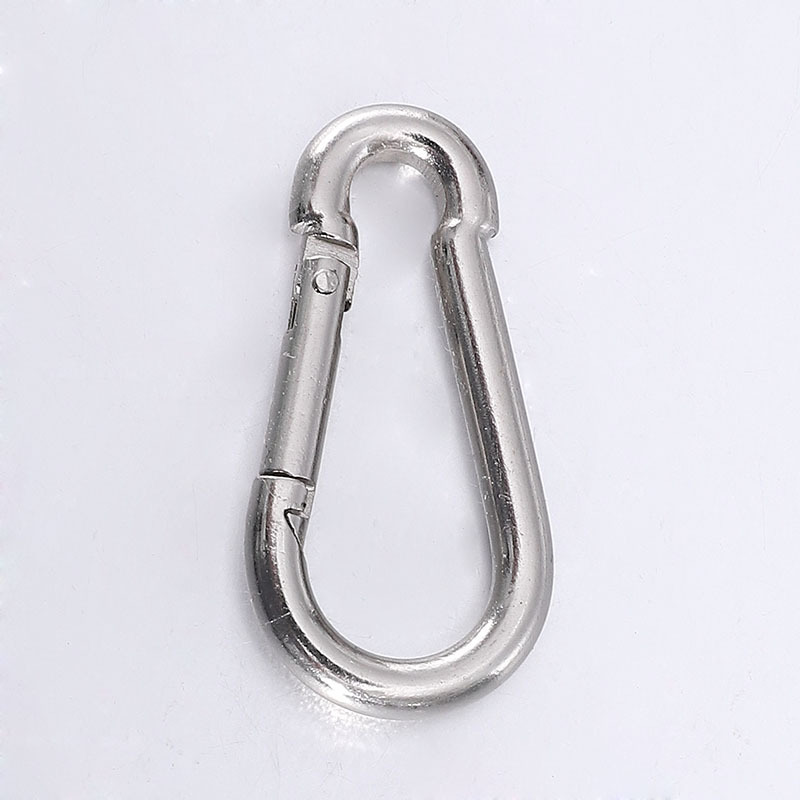 Factory Price Steel Carabiner Galvanized Chrome Silver Carabiner Clip Snap Hooks