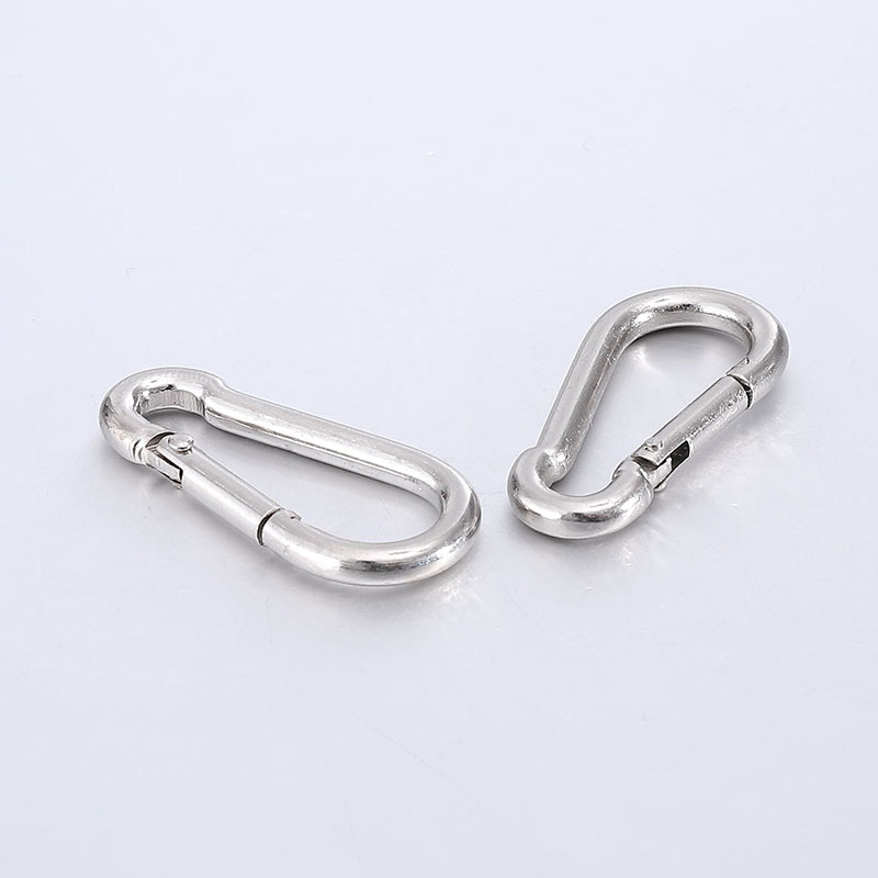 Factory Price Steel Carabiner Galvanized Chrome Silver Carabiner Clip Snap Hooks