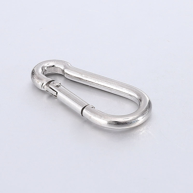 Factory Price Steel Carabiner Galvanized Chrome Silver Carabiner Clip Snap Hooks