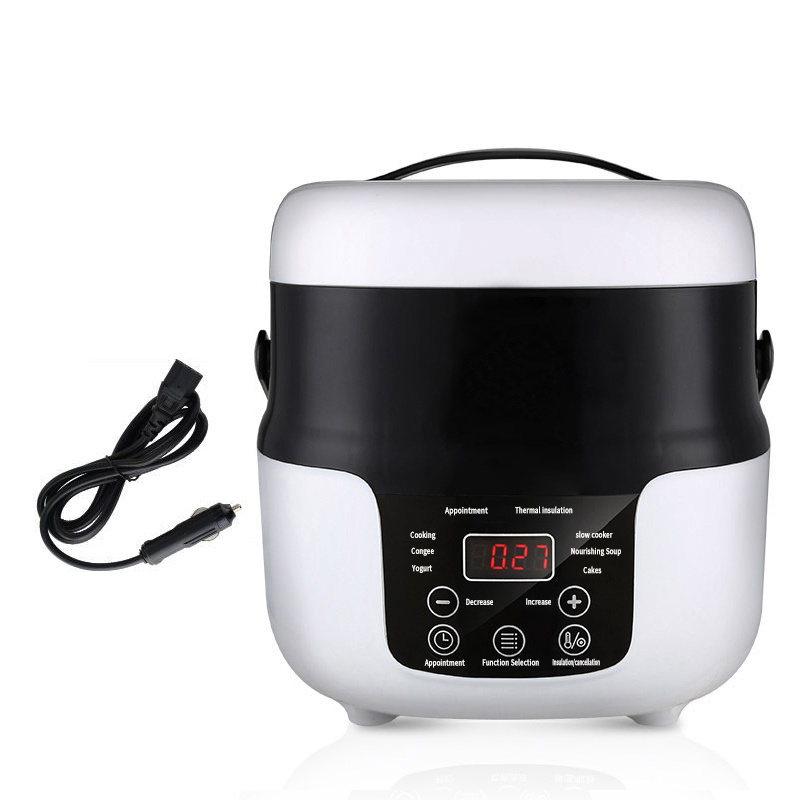 2L Electric Mini Rice Cooker Portable MultiCooker Household Rice Cookers 12V 24V Pot Cooking Machine Pans For Car Truck