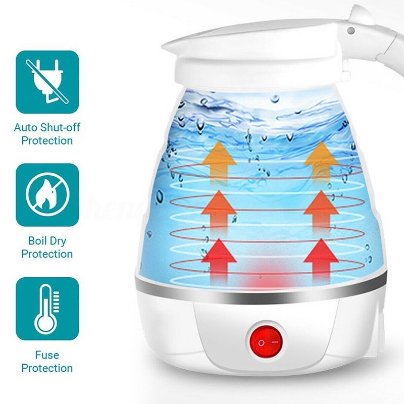 Portable Food Grade Silicone Travel Tea Kettle outdoor sports Foldable electric kettles