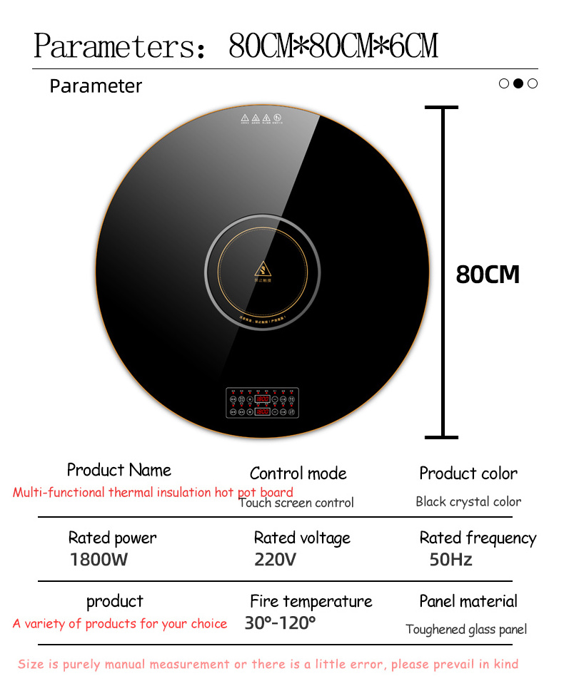 Heating Table Turntable Heating Mantle Thermostat Table Turntable Multifunctional Hot Cutting Board Warm Insulation Board