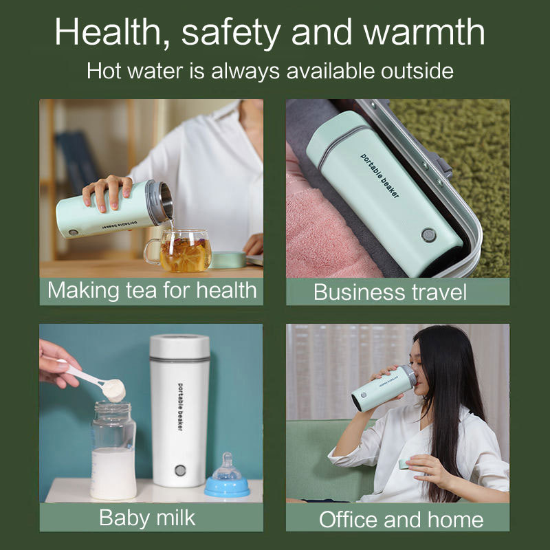 12V 24V Car Heating Cup 350ML Smart Temperature Display Cup Stainless Steel Thermos Portable Electric Kettle