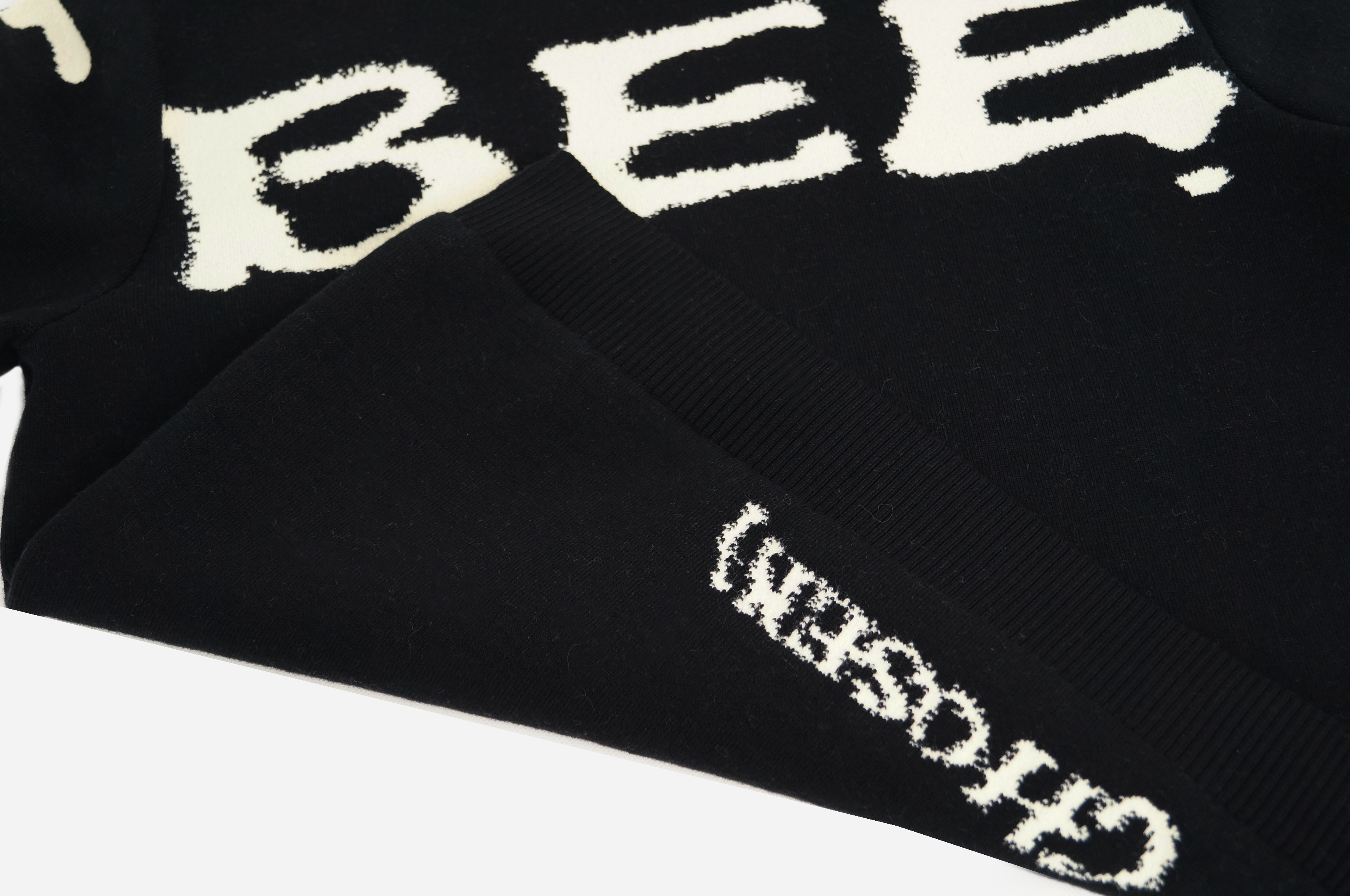 Jacquard letters BEE long-sleeved knit sweater winter knit sweater men's knit sweater pullover