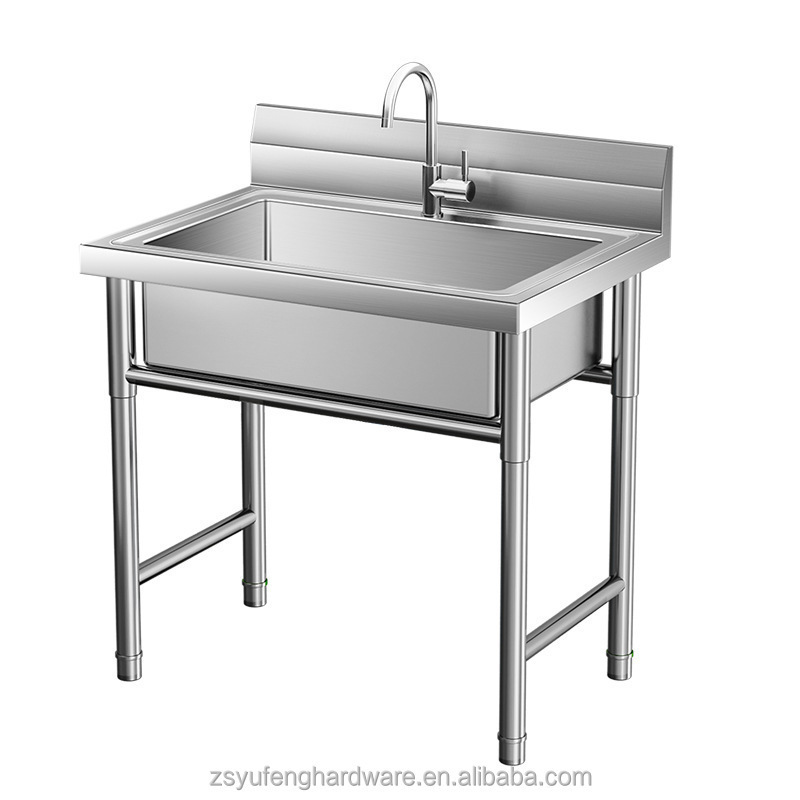 Outdoor Garden Sink double Trough  Stainless Steel Utility Commercial Kitchen Washing Hand Basin Station Sink for Backyard