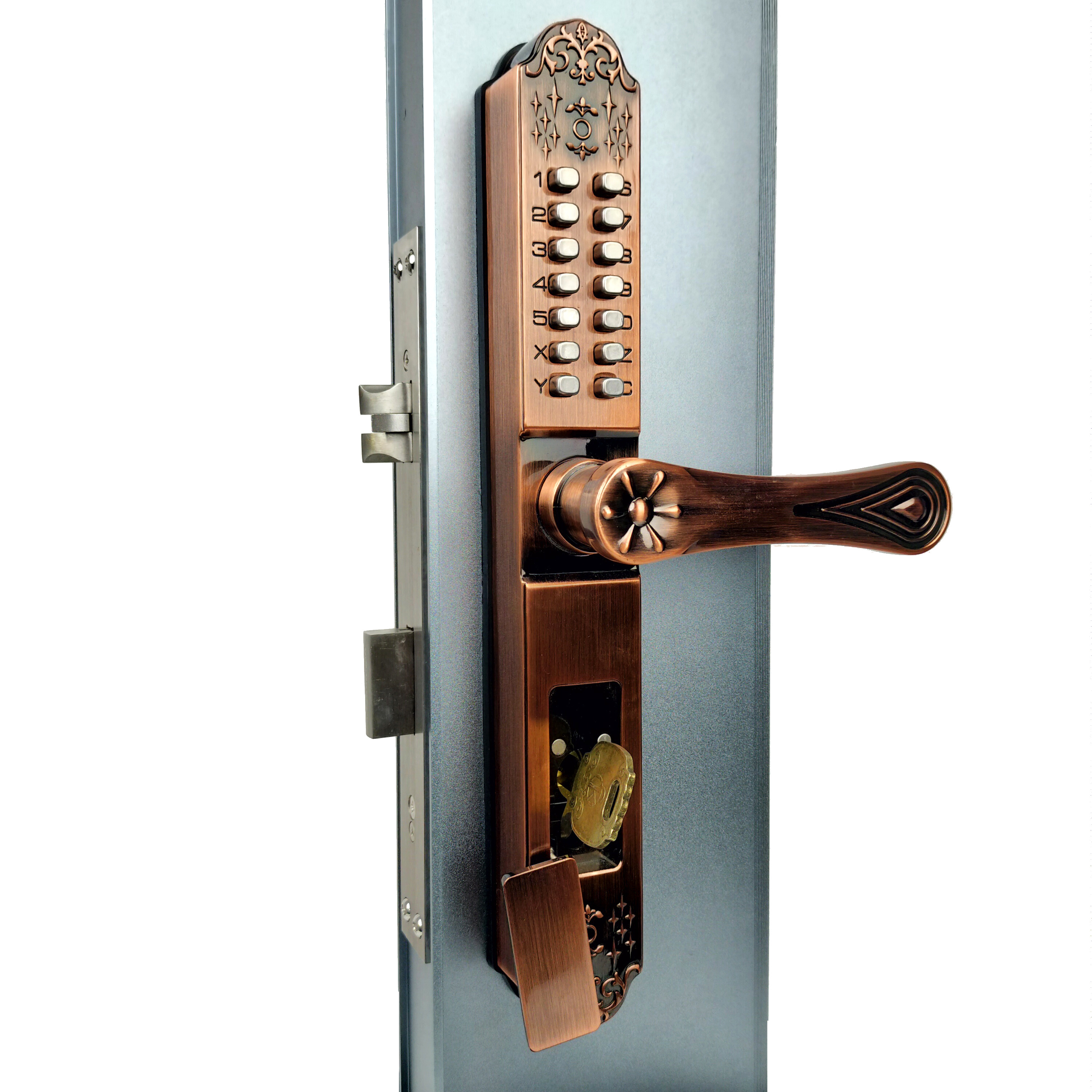 European Style Aluminum Door Lock Garden Gate Lock Outdoor Waterproof Mechanical Combination Lock