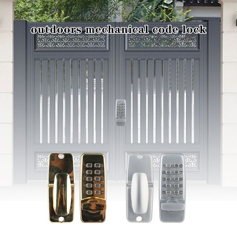 Exterior Entrance Courtyard Garden Gate Lock Keyless Mechanical Digital Push Button Door Lock